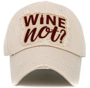 KBV1536 Wine Not Washed Vintage Cap - MiMi Wholesale