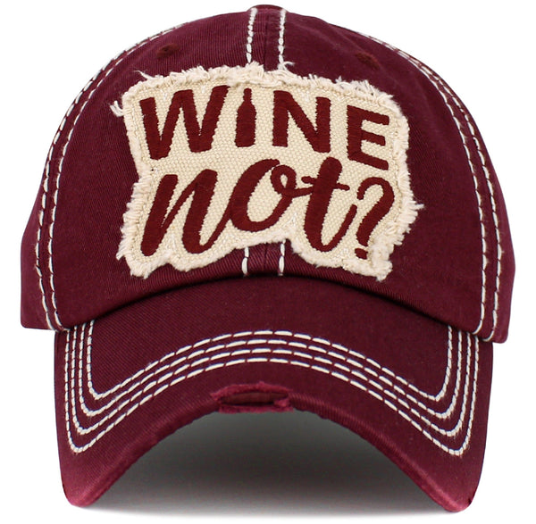 KBV1536 Wine Not Washed Vintage Cap - MiMi Wholesale