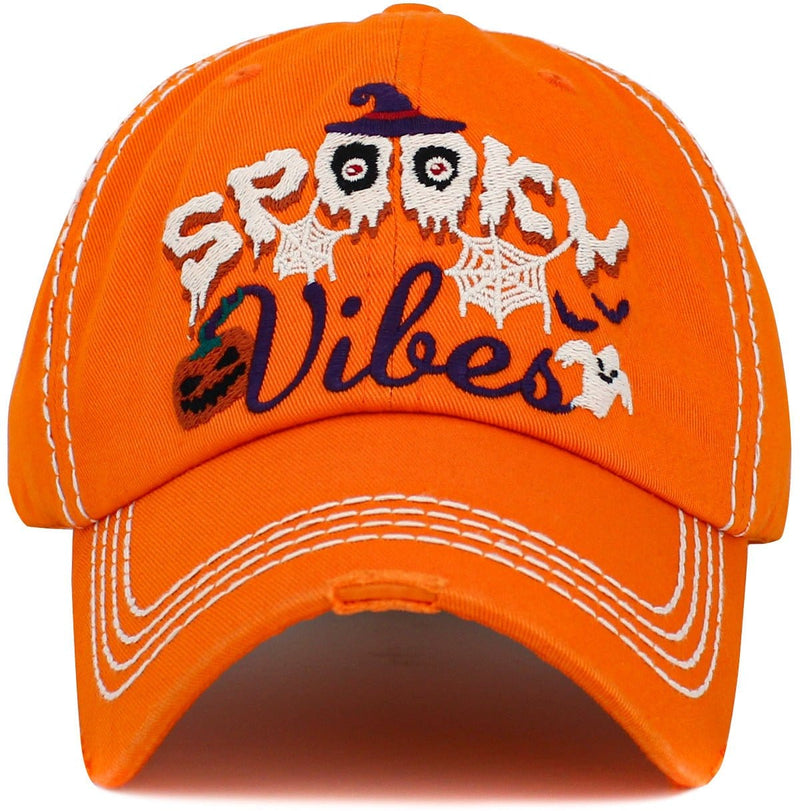 KBV1544 Spooky Vibes Washed Vintage Baseball Cap - MiMi Wholesale
