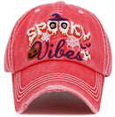 KBV1544 Spooky Vibes Washed Vintage Baseball Cap - MiMi Wholesale