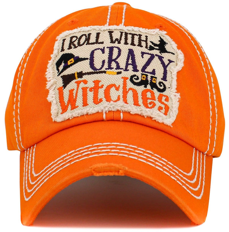 KBV1545 I Roll With Crazy Witches Vintage Baseball Cap - MiMi Wholesale