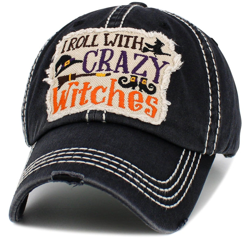 KBV1545 I Roll With Crazy Witches Vintage Baseball Cap - MiMi Wholesale