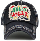 KBV1547 Holly Jolly Vibes Washed Vintage Ballcap - MiMi Wholesale