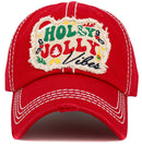 KBV1547 Holly Jolly Vibes Washed Vintage Ballcap - MiMi Wholesale