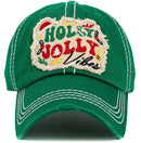 KBV1547 Holly Jolly Vibes Washed Vintage Ballcap - MiMi Wholesale