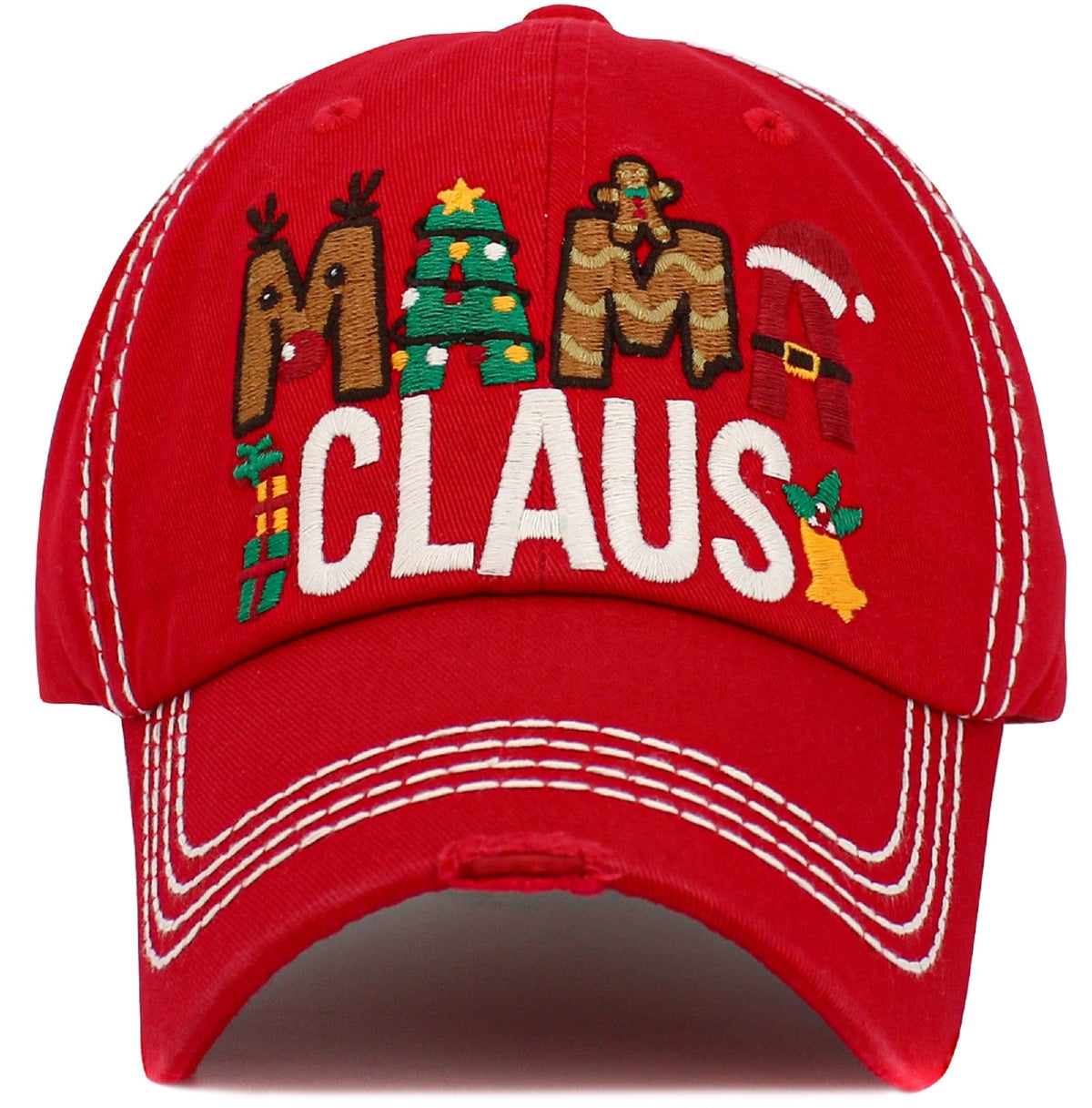 KBV1549 Mama Claus Washed Vintage Ballcap - MiMi Wholesale