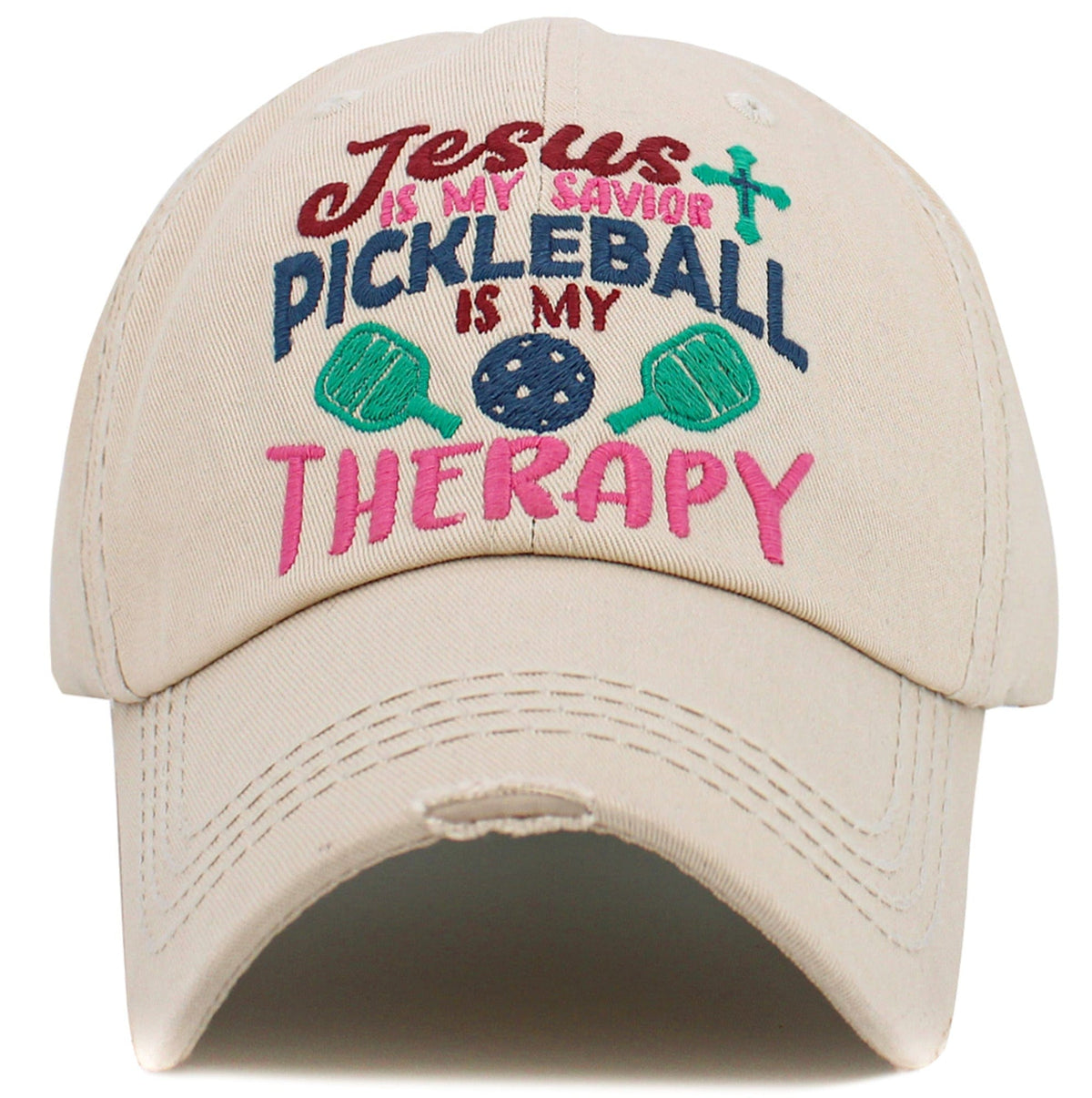 KBV1573 Jesus Pickleball Washed Vintage Ballcap - MiMi Wholesale