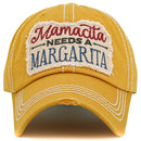 KBV1575 Mamacita Needs A Margarita Washed Vintage Ballcap - MiMi Wholesale
