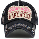 KBV1575 Mamacita Needs A Margarita Washed Vintage Ballcap - MiMi Wholesale