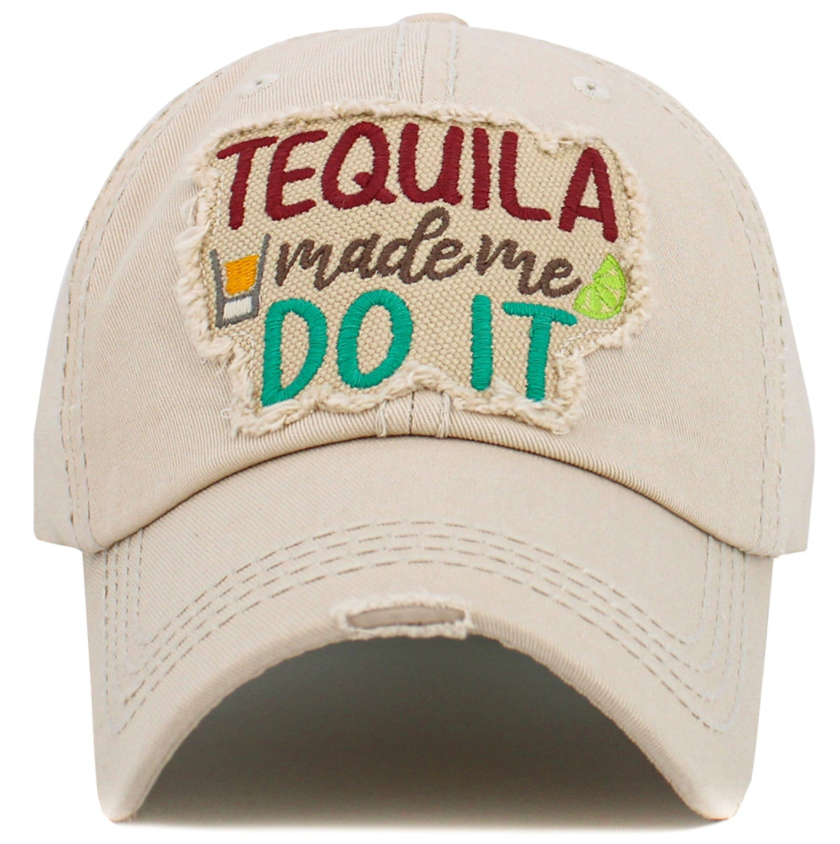 KBV1576 Tequila Made Me Washed Vintage Ballcap - MiMi Wholesale