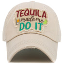 KBV1576 Tequila Made Me Washed Vintage Ballcap - MiMi Wholesale