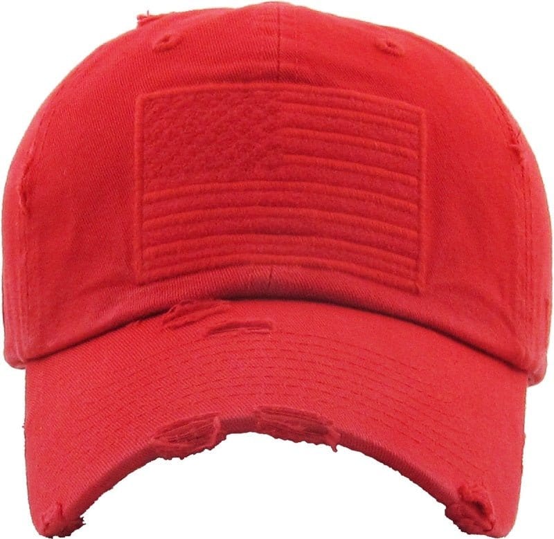 KBVT209 American Flag Washed Vintage Distressed Baseball Cap - MiMi Wholesale
