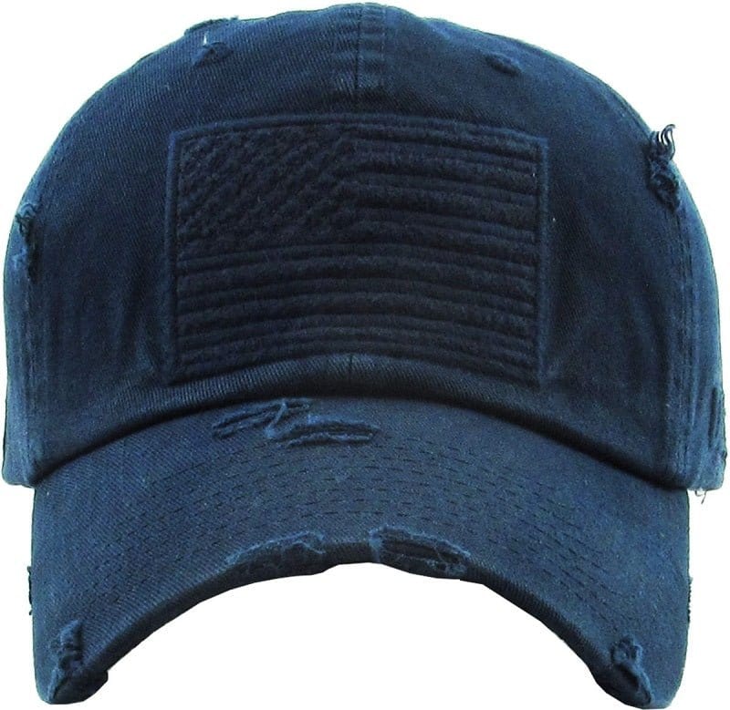 KBVT209 American Flag Washed Vintage Distressed Baseball Cap - MiMi Wholesale