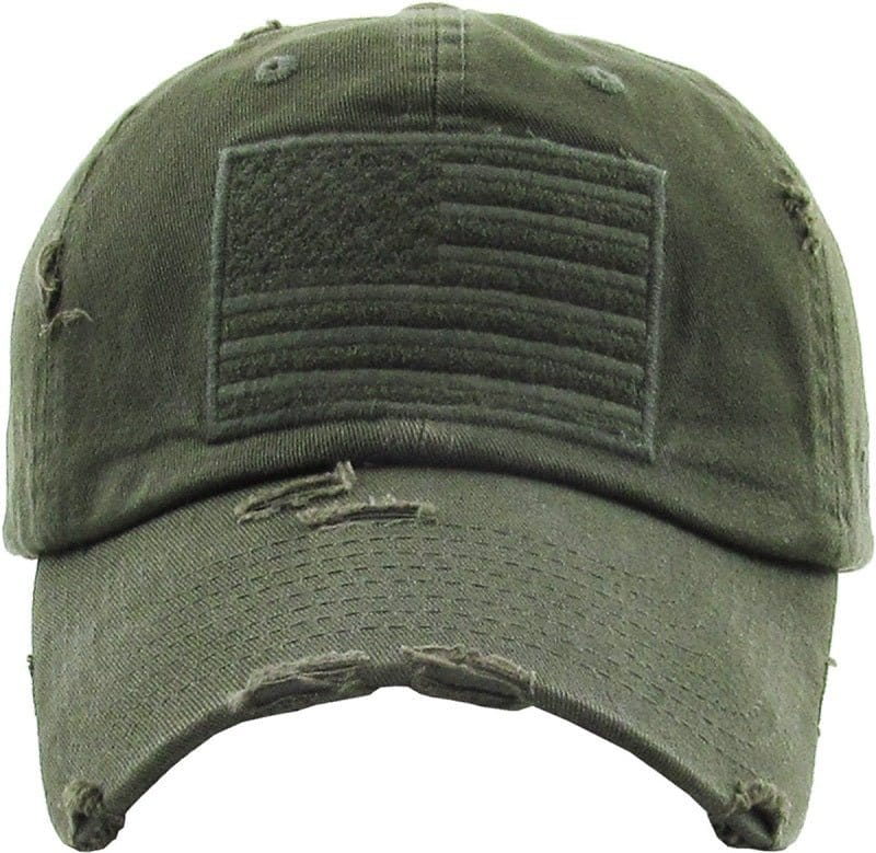 KBVT209 American Flag Washed Vintage Distressed Baseball Cap - MiMi Wholesale