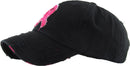 KBVT212 Breast Cancer Ribbon Vintage Washed Baseball Cap - MiMi Wholesale