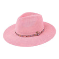 KP014 C.C Brand Lilian Multi Thread Rhinestone Band Panama Hat - MiMi Wholesale