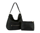 L0308 Zipper Detail 2-in-1 Soft Hobo Shoulder Bag - MiMi Wholesale