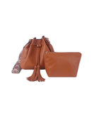 LD150Z 2 in 1 Kayla Tassel Bucket Bag With Guitar Strap - MiMi Wholesale