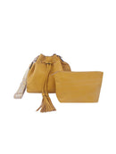 LD150Z 2 in 1 Kayla Tassel Bucket Bag With Guitar Strap - MiMi Wholesale