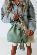 LD150Z 2 in 1 Kayla Tassel Bucket Bag With Guitar Strap - MiMi Wholesale