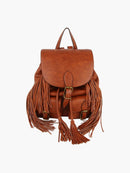 LDM001 Darlene Buckle Flap Fringe Backpack - MiMi Wholesale