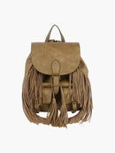 LDM001 Darlene Buckle Flap Fringe Backpack - MiMi Wholesale