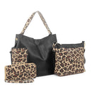 LF5037LT Braided Edge Pockets Leopard Print 3-in-1 Shoulder Bag - MiMi Wholesale