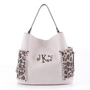 LF5037LT Braided Edge Pockets Leopard Print 3-in-1 Shoulder Bag - MiMi Wholesale