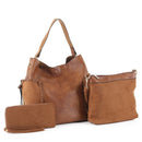 LF5037UT Faux Suede 3-in-1 Shoulder Bag/Crossbody/Wallet - MiMi Wholesale