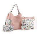 LF5090AT Floral Monogrammable Three-in-One Shoulder Bag/Crossbody/Wallet - MiMi Wholesale
