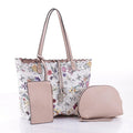 LF5112T Floral Print 3-in-1 Tote/Wristlet/Zipper Wallet - MiMi Wholesale