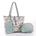 LF5112T Floral Print 3-in-1 Tote/Wristlet/Zipper Wallet - MiMi Wholesale