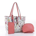 LF5112T Floral Print 3-in-1 Tote/Wristlet/Zipper Wallet - MiMi Wholesale