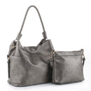 LF5118S Braided Handle Whipstitch 2-in1 Shoulder Bag/Crossbody - MiMi Wholesale