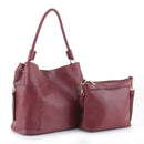 LF5118S Braided Handle Whipstitch 2-in1 Shoulder Bag/Crossbody - MiMi Wholesale