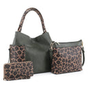 LF6196LT Cheetah Print Handle 3-in-1 Shoulder Bag/Crossbody/Wallet - MiMi Wholesale