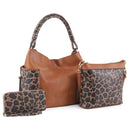 LF6196LT Cheetah Print Handle 3-in-1 Shoulder Bag/Crossbody/Wallet - MiMi Wholesale
