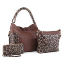 LF6196LT Cheetah Print Handle 3-in-1 Shoulder Bag/Crossbody/Wallet - MiMi Wholesale
