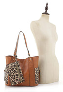LF6414LT Cheetah Print 3-in-1 Shoulder Bag/Crossbody/Wallet - MiMi Wholesale