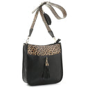 LF7160ALS Front Pocket Leopard Guitar Strap Satchel w/ Earbud Case - MiMi Wholesale