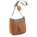 LF7160ALS Front Pocket Leopard Guitar Strap Satchel w/ Earbud Case - MiMi Wholesale