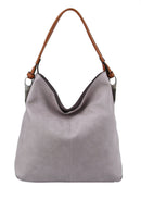 LHL001-2 Side Metal Accent Hobo Bag - MiMi Wholesale