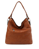LHL001-2 Side Metal Accent Hobo Bag - MiMi Wholesale