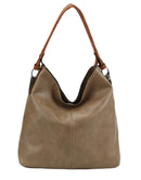 LHL001-2 Side Metal Accent Hobo Bag - MiMi Wholesale