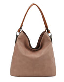 LHL001-2 Side Metal Accent Hobo Bag - MiMi Wholesale