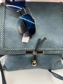 LHU238-2C Braided Stitch Flapover Crossbody Bag - MiMi Wholesale