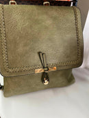 LHU238-2C Braided Stitch Flapover Crossbody Bag - MiMi Wholesale