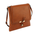 LHU238-2C Braided Stitch Flapover Crossbody Bag - MiMi Wholesale