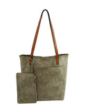 LHU352 Meg Whip Stich Trim Tote 2 in 1 - MiMi Wholesale