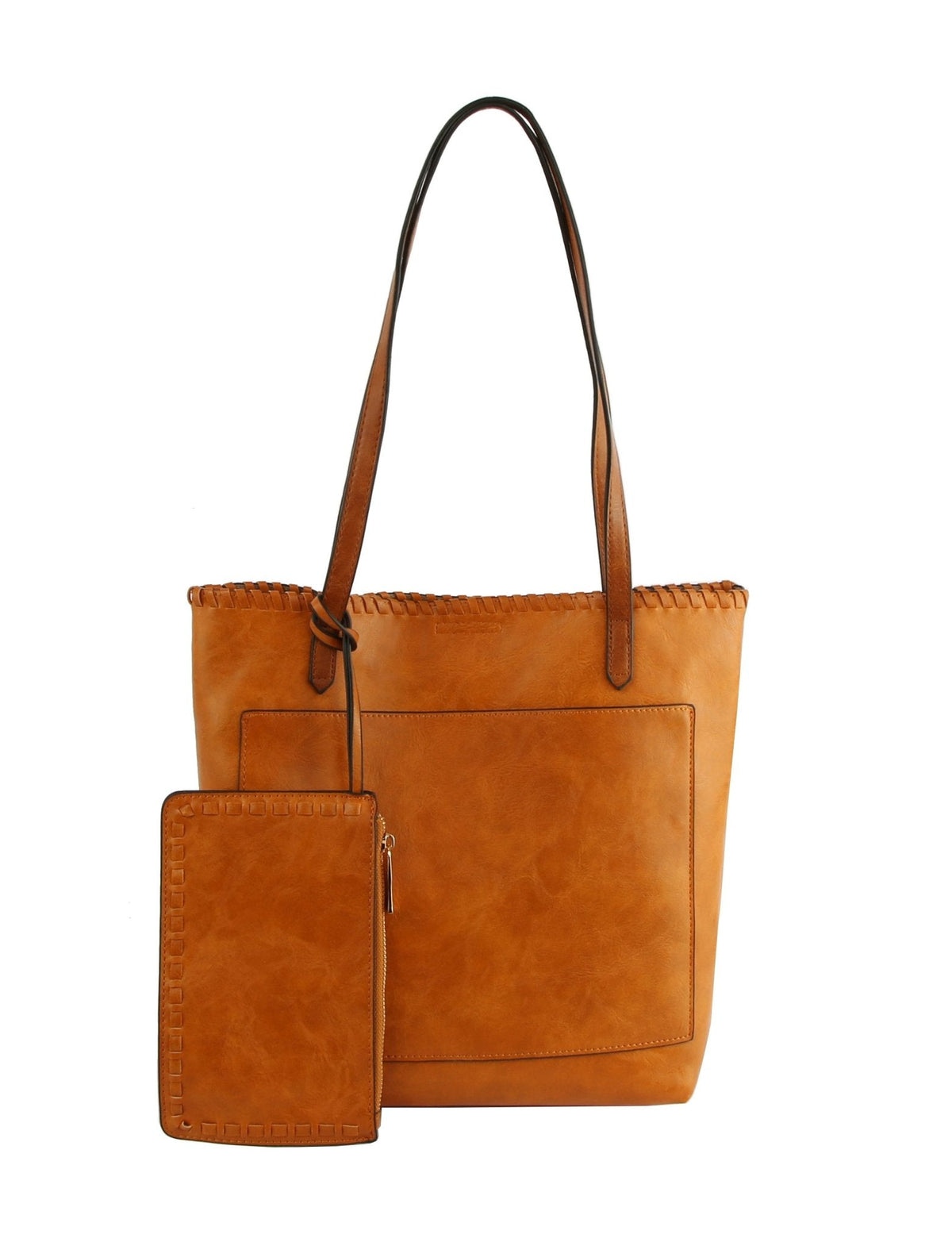 LHU352 Meg Whip Stich Trim Tote 2 in 1 - MiMi Wholesale